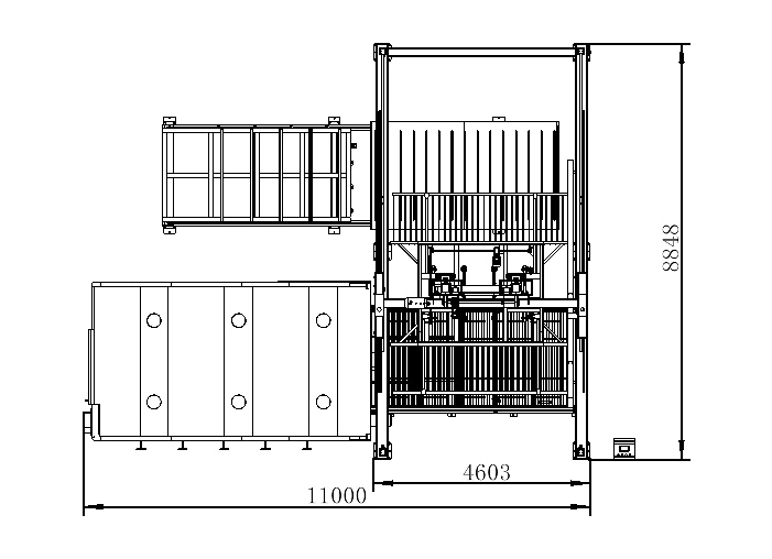 Fiber Laser Cutting Machine with Auto Sheet Loading  Rendering and dimensional drawing