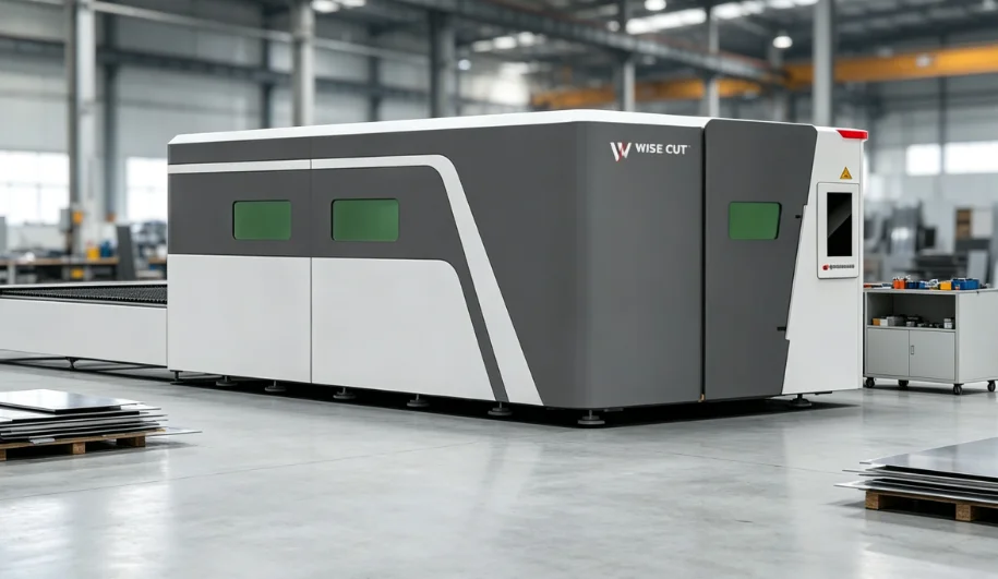 Fully enclosed fiber laser cutting machine for sheet metal fabrication