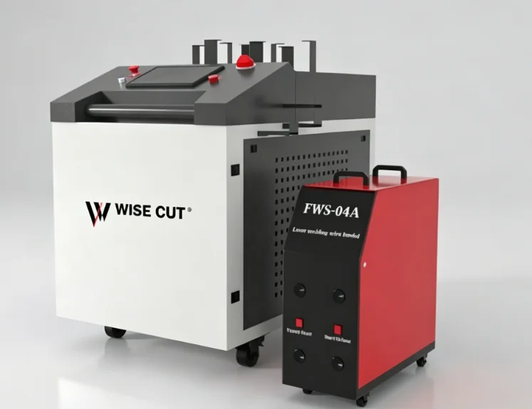 Handheld laser welding machine with wire feeder