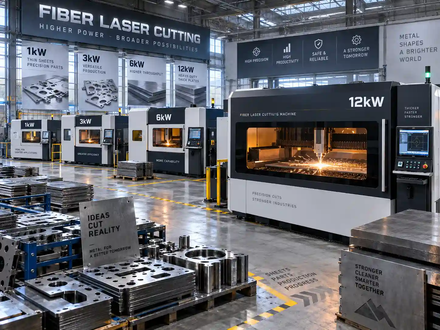 1kW vs 3kW vs 6kW vs 12kW fiber laser cutting machine comparison guide